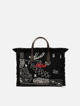 Borsa Colette in lana con stampa bandana nera