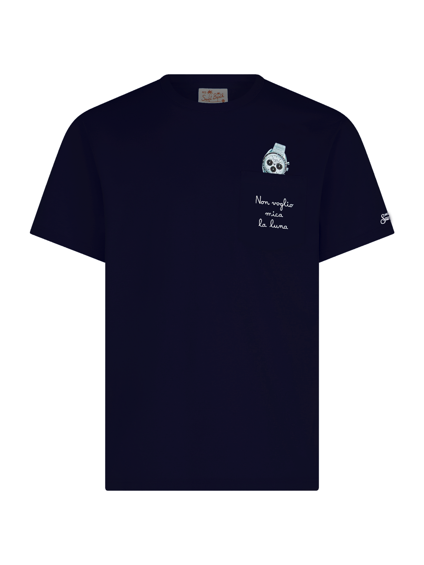 Tshirt in cotone Austin con ricamo e stampa orologio