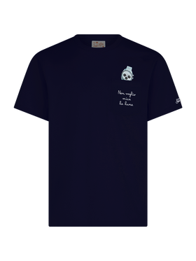 Tshirt in cotone Austin con ricamo e stampa orologio
