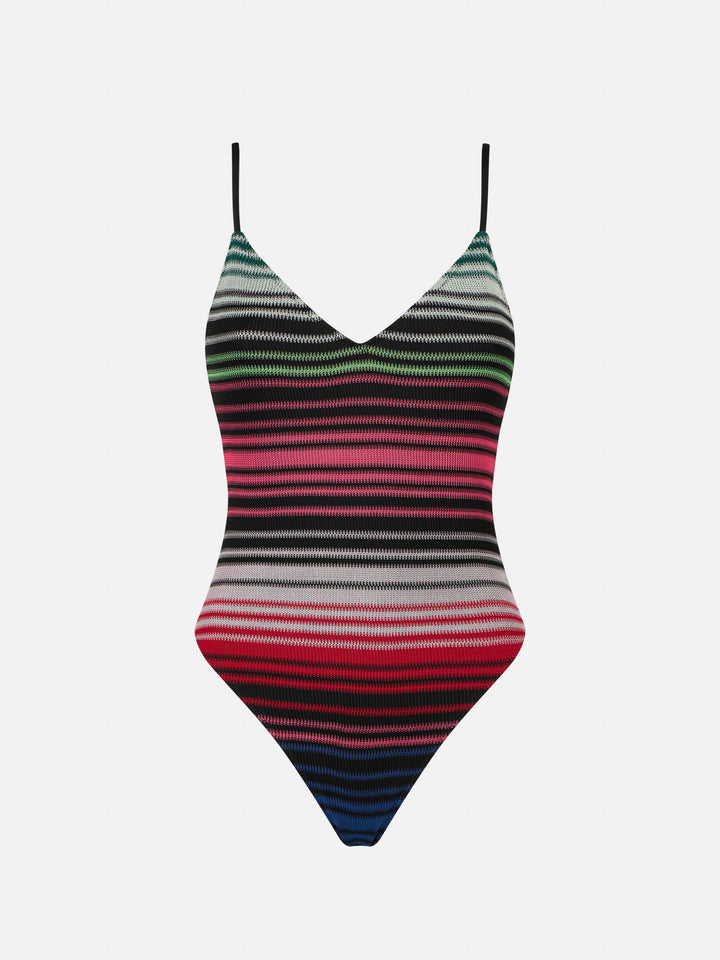 Costume intero da donna a righe