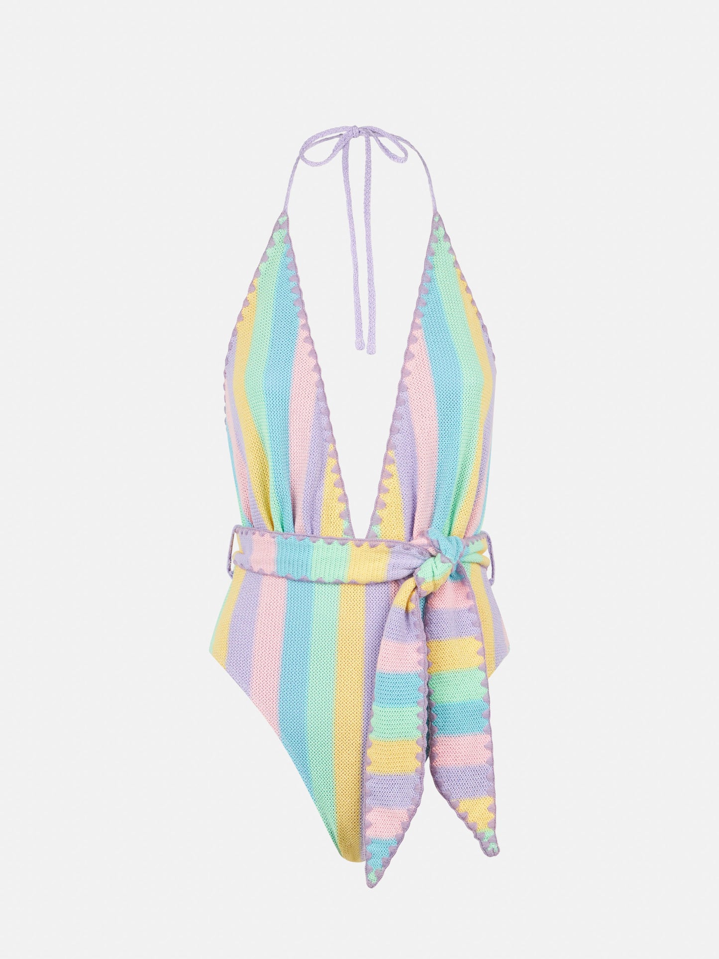 One-piece swimsuit Axelle in pastel colors crochet