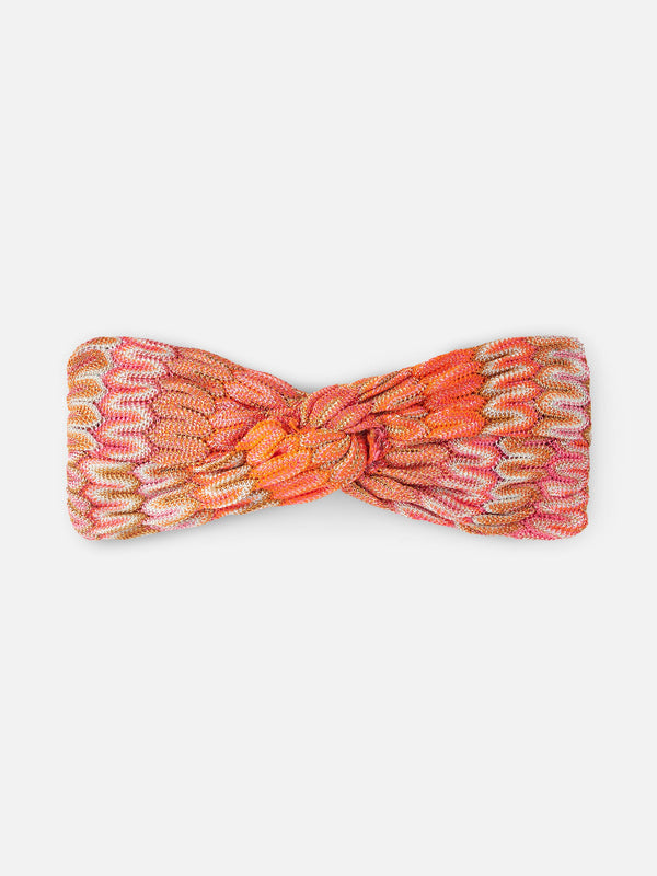 Woman orange chevron hairband