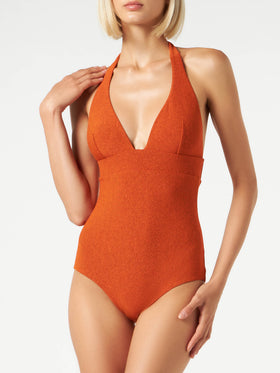 Lurex orange one piece swimsuit - MC2 Saint Barth