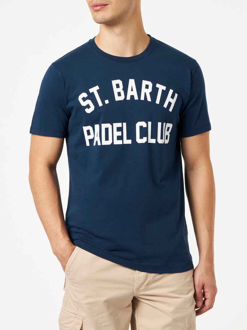 Herren-T-Shirt aus Baumwolle im Vintage-Stil mit St. Barth Padel Club-Aufdruck