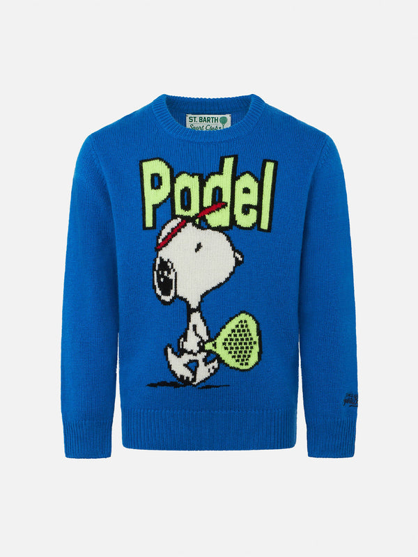 Boy crewneck sweater with Snoopy padel jacquard | SNOOPY - PEANUTS™ SPECIAL EDITION