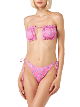 Costume donna top a fascia con stampa paisley