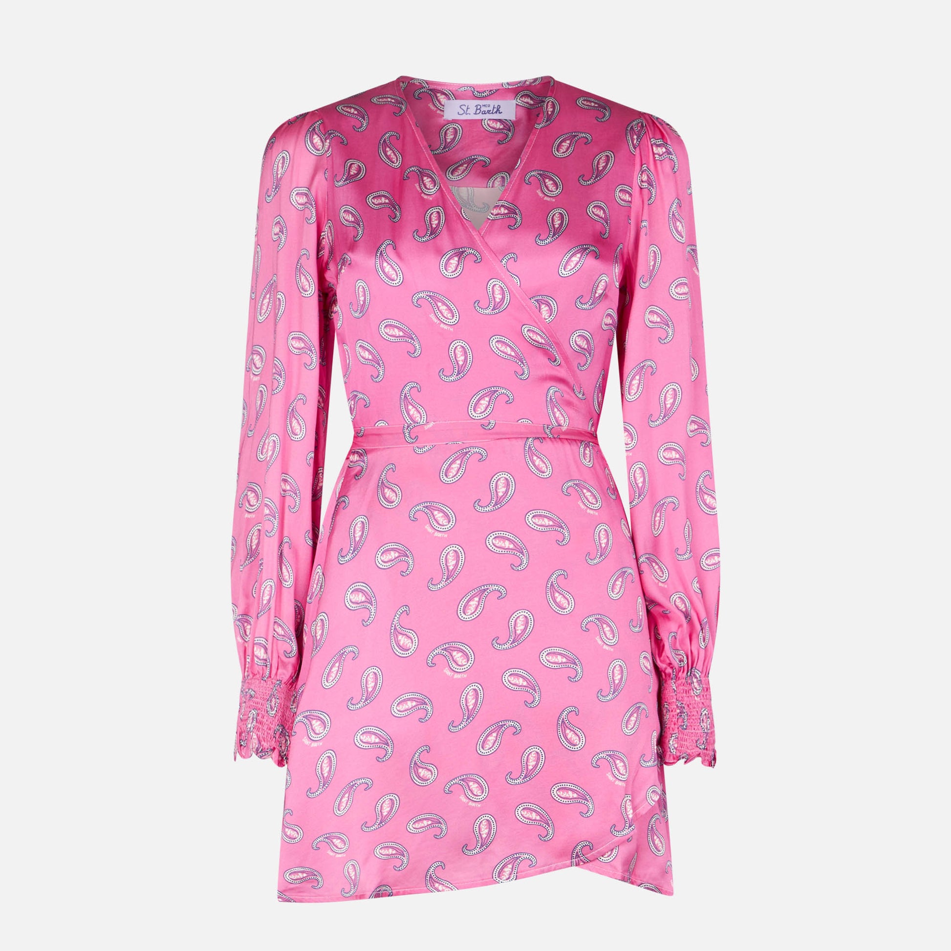 paisley satin dress Womens Paisley Print Silky Satin Maxi Dress Sleeveless Loose Fit Soft Satin Finish Smooth Drape Flattering Drape, Leopard Pink / S