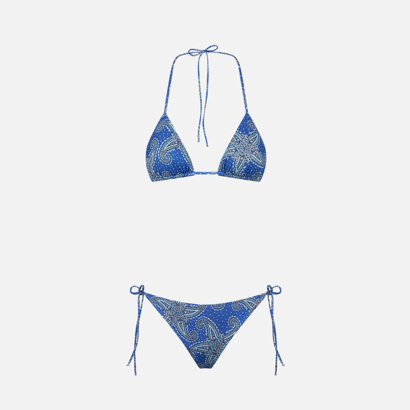 Bikini da donna a triangolo con stampa paisley