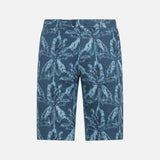 Man cotton bermuda with palm print