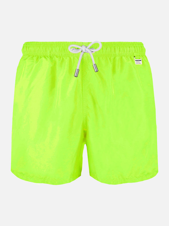 Man fluo yellow swim shorts | PANTONE® SPECIAL EDITION - MC2 Saint Barth