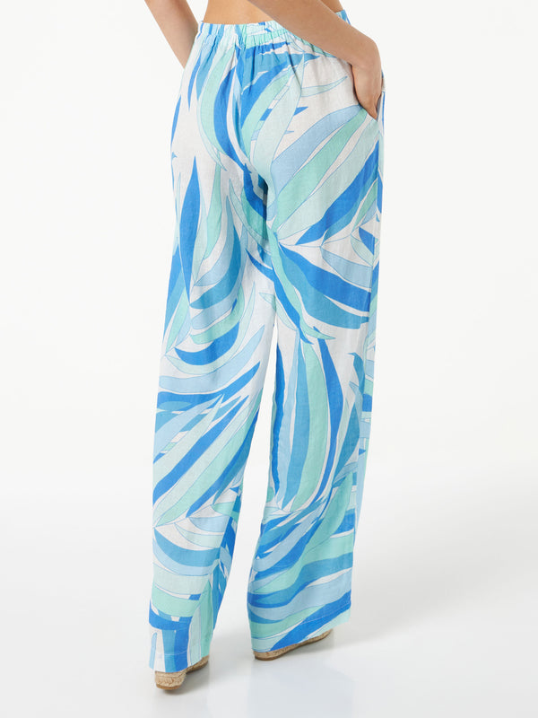 Woman printed linen pants