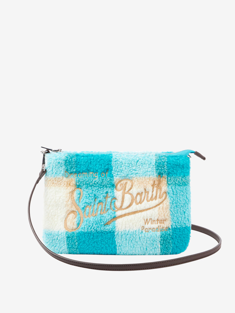 Pouch a tracolla Parisienne in lana con stampa check