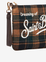 Pouch a tracolla Parisienne con motivo tartan verde