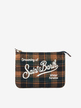 Pouch a tracolla Parisienne con motivo tartan verde