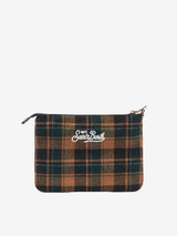 Pouch a tracolla Parisienne con motivo tartan verde