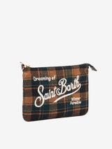 Pouch a tracolla Parisienne con motivo tartan verde