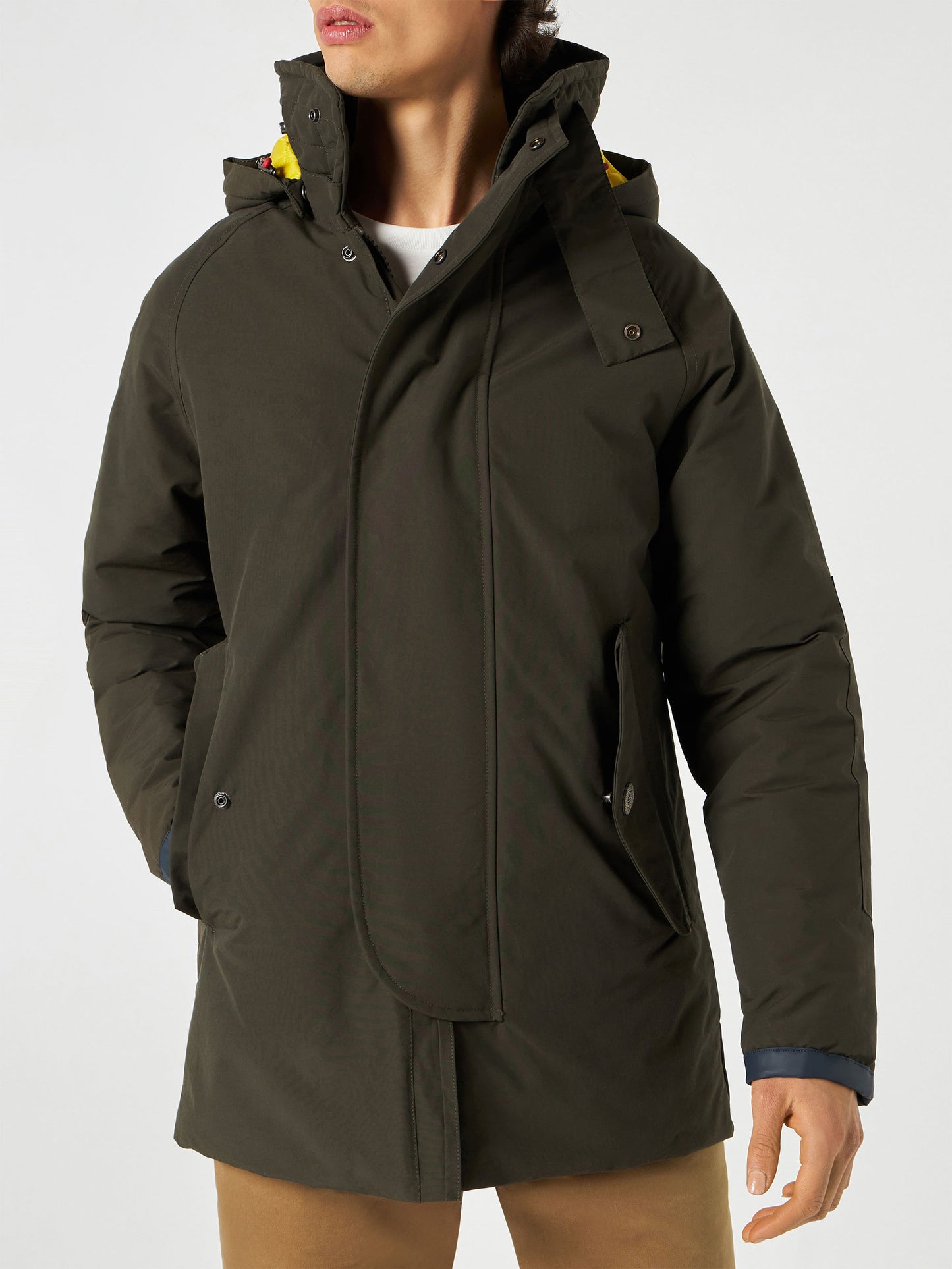 Parka für Herren in Militärgrün mit Kapuze Voyager
