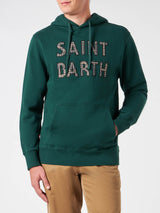 Felpa da uomo verde con patch Saint Barth