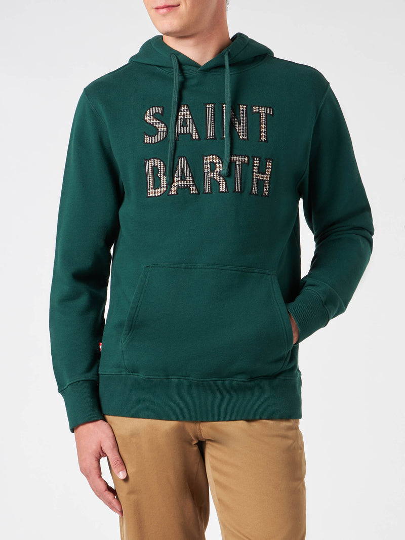 Felpa da uomo verde con patch Saint Barth