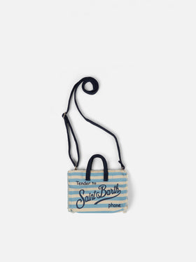 Phone holder bag with striped print