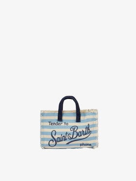 Phone holder bag with striped print