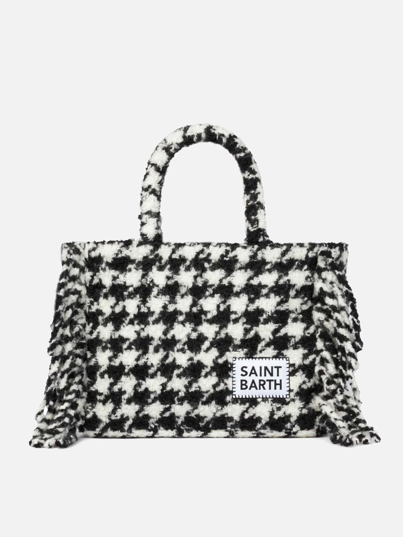 Colette-Deckenhandtasche mit Pied-de-Poule-Print