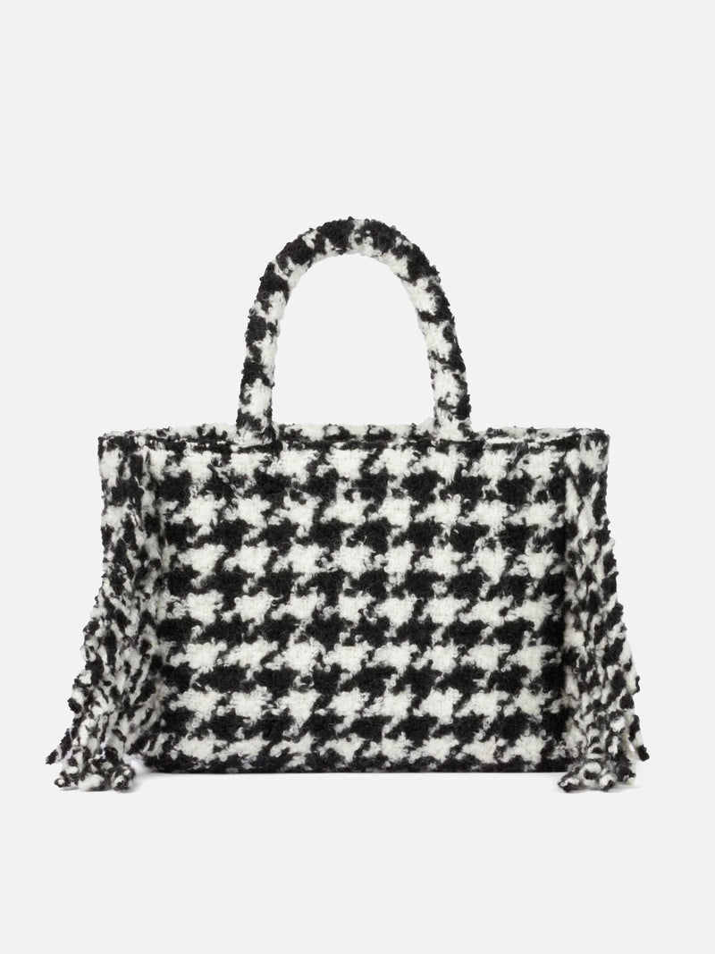 Colette-Deckenhandtasche mit Pied-de-Poule-Print