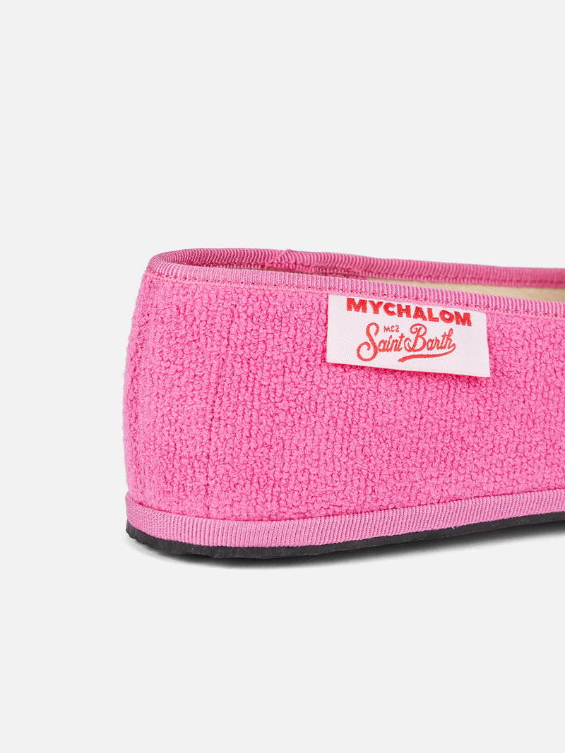 Woman pink terry slipper loafer | MY CHALOM SPECIAL EDITION