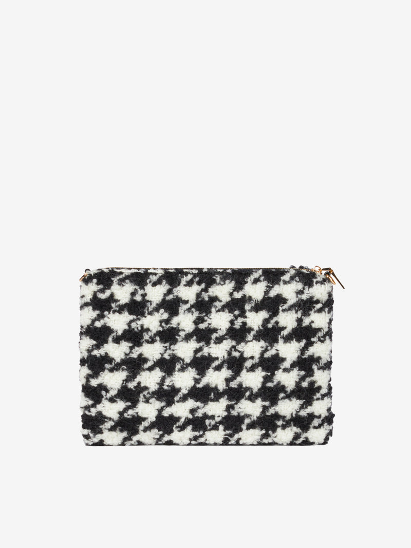 Parisienne-Decken-Umhängetasche Clutch mit Pied-de-Poule-Muster