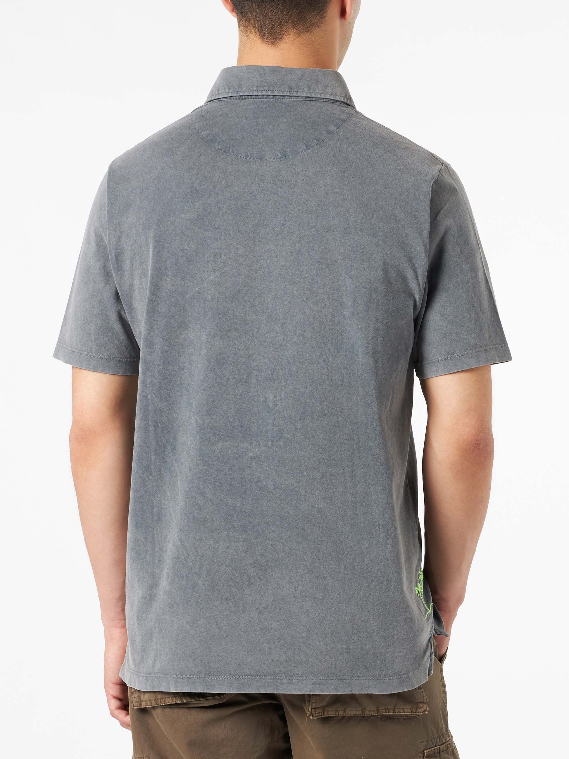 Man grey polo shirt with embroidery - MC2 Saint Barth