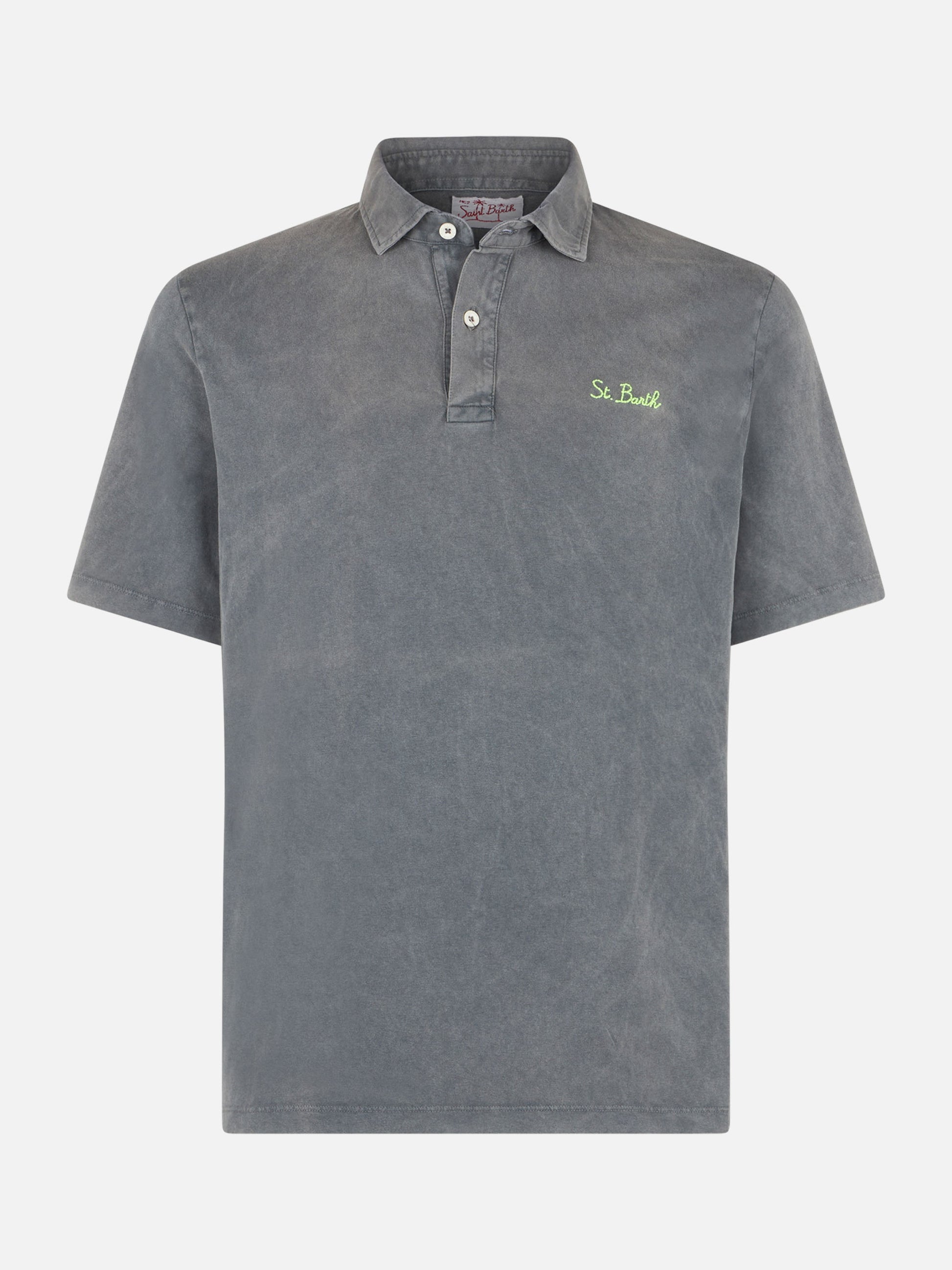 Man grey polo shirt with embroidery - MC2 Saint Barth