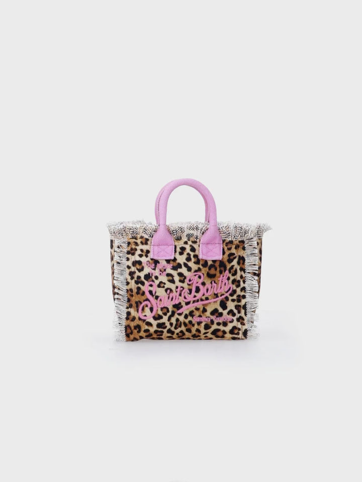 Mini-Kosmetiktasche aus Animalier-Baumwollcanvas