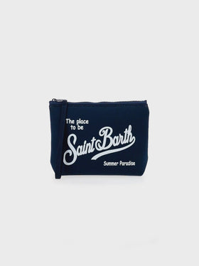 Aline navy blue scuba pochette Aline