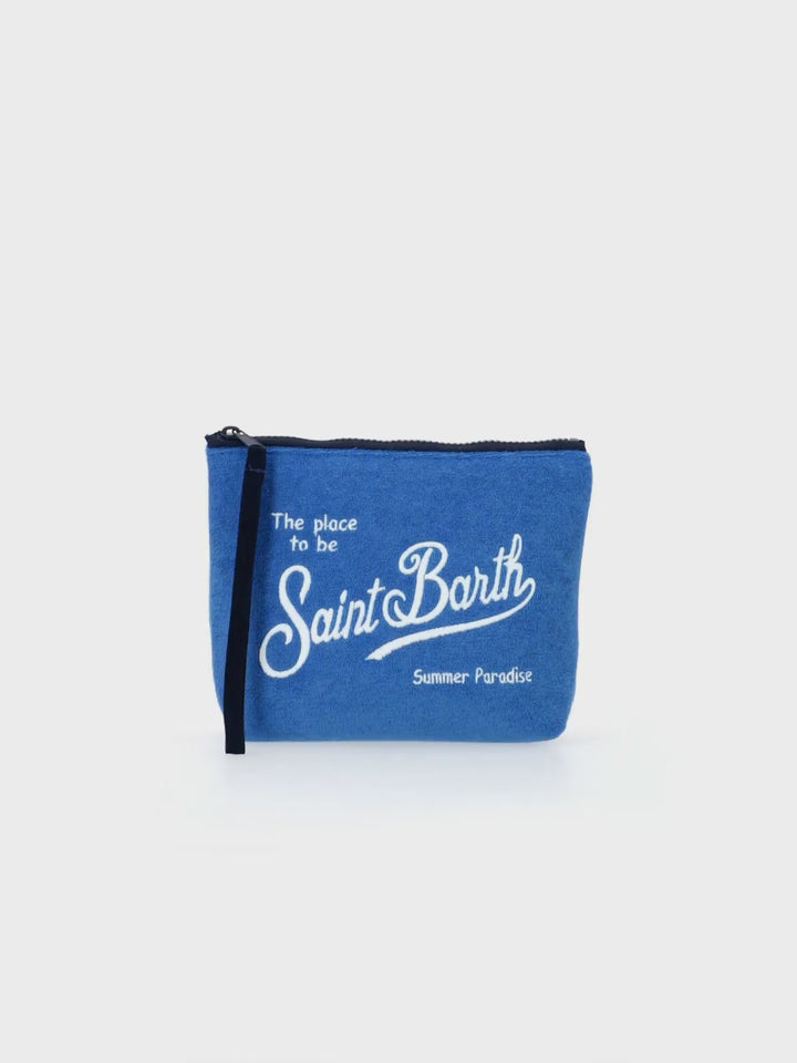 Pochette Aline in spugna bluette