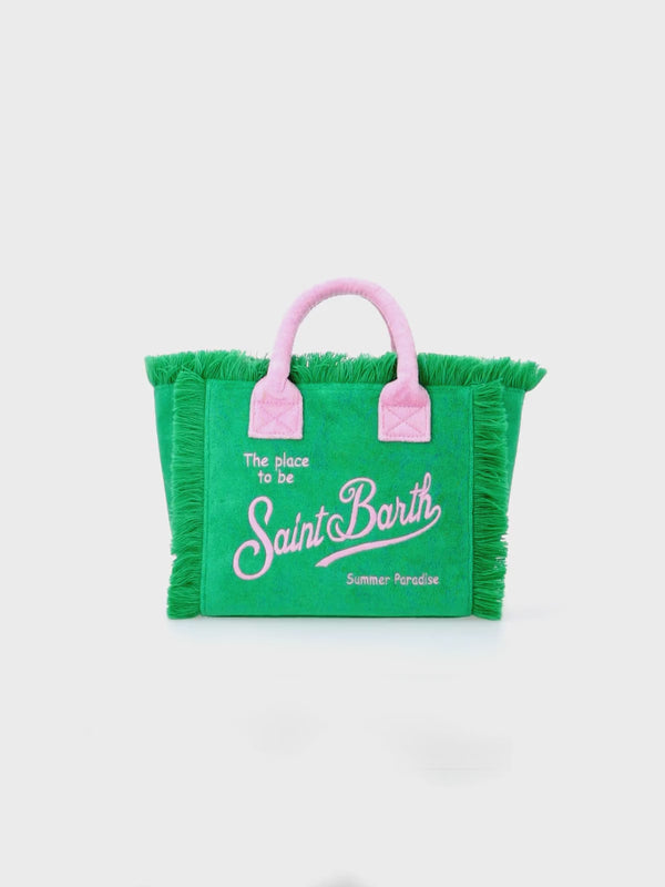 Grüne Colette Sponge Handtasche mit Frotteeprägung