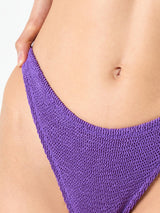 Slip da bagno da donna sgambato viola crinkle