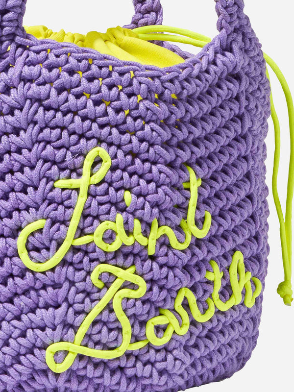 Rope violet crochet shoulder bag