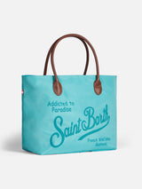 Foldable bag in technic fabric with Saint Barth print