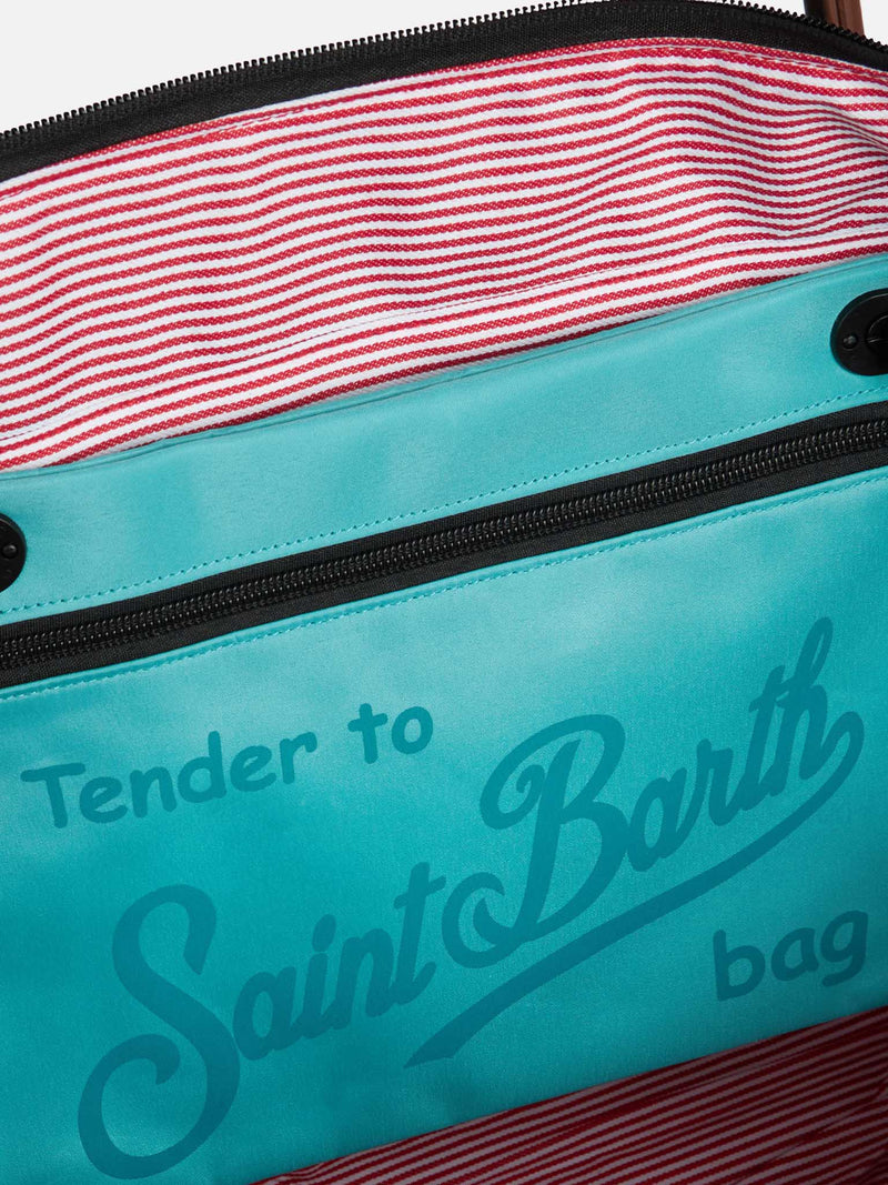 Foldable bag in technic fabric with Saint Barth print