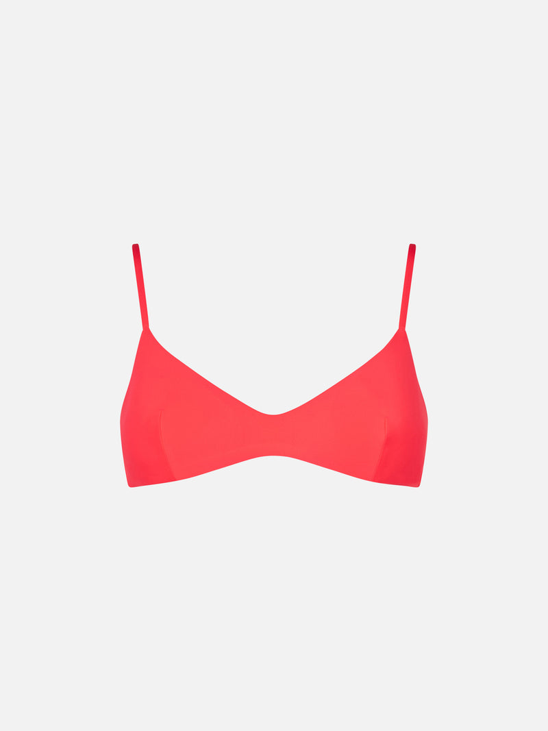 Woman fluo red bralette top