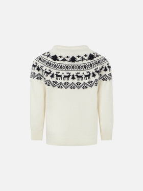 Kid crewneck sweater with Santa Claus norwegian print - MC2 Saint Barth