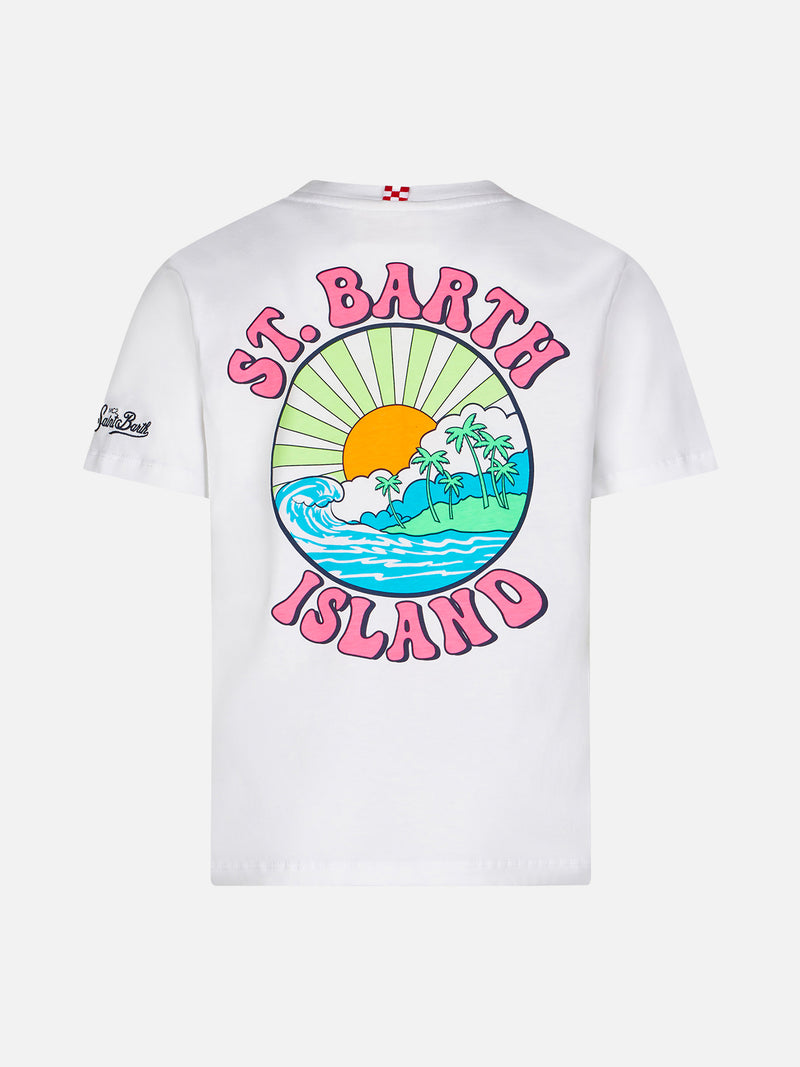 Baumwoll-T-Shirt für Jungen mit St. Barth Island-Aufdruck