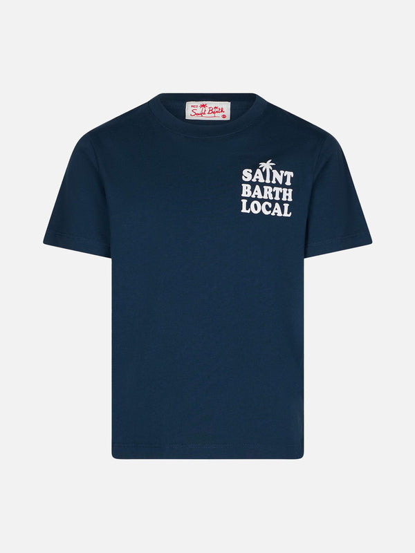 Boy cotton t-shirt with Saint Barth Local print