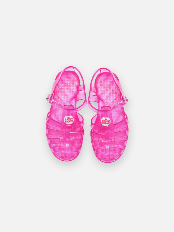 Girls' fluo pink Jelly Sandals