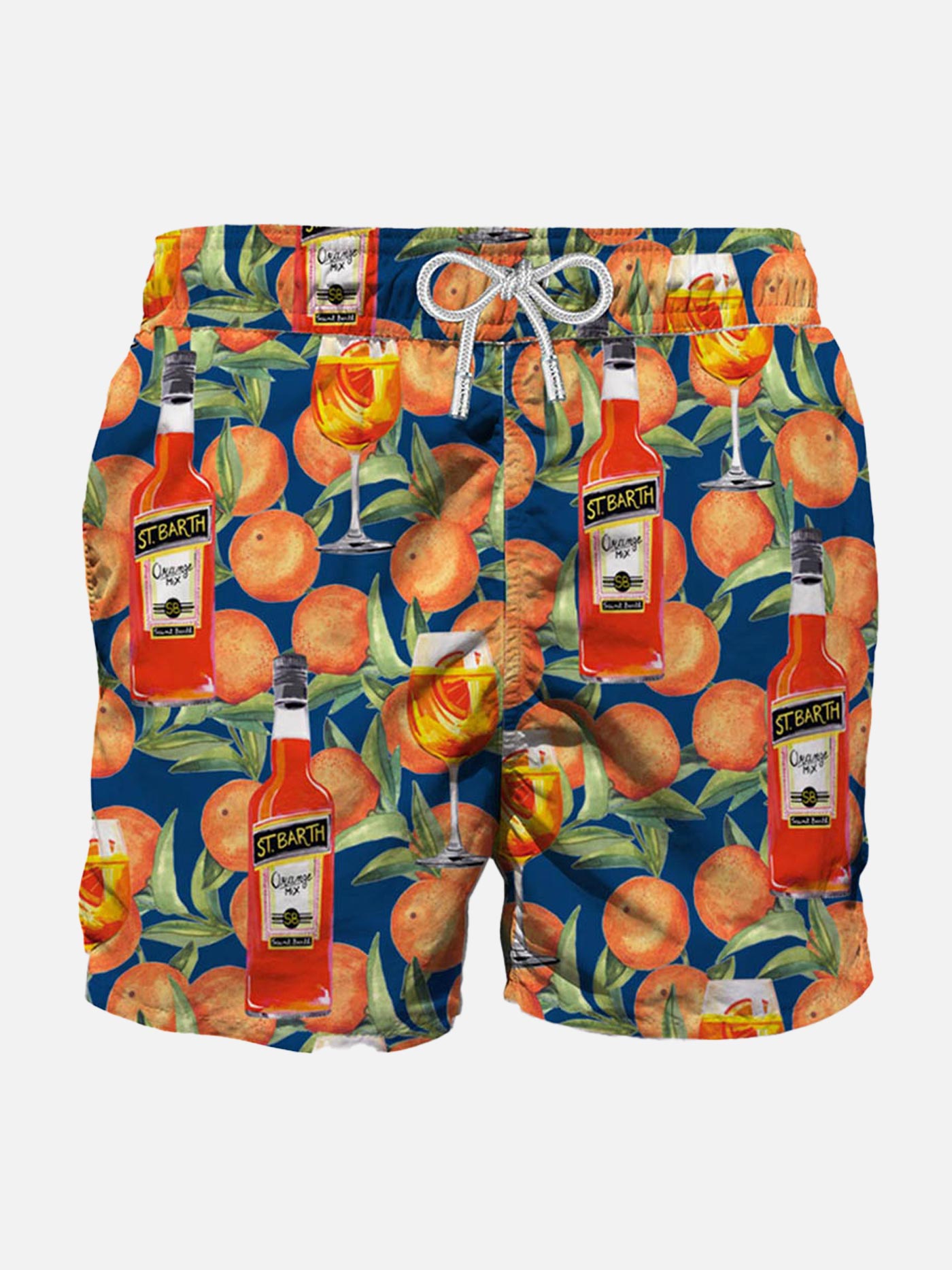 Mid-length swim short spritz time blue print - MC2 Saint Barth