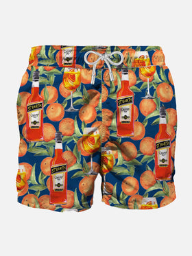 Mid-length swim short spritz time blue print - MC2 Saint Barth