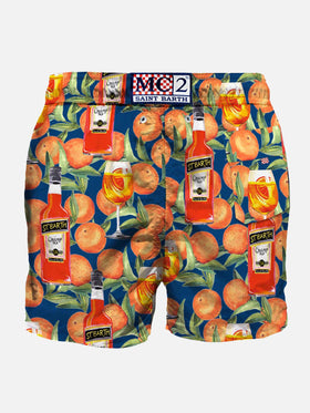Mid-length swim short spritz time blue print - MC2 Saint Barth