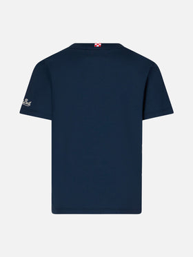 Boy cotton t-shirt with St. Barth Surfer Smurf | ©PEYO SPECIAL EDITION