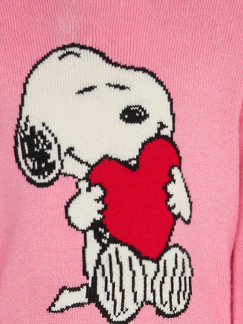 Snoopy print girl sweater with Love me embroidery | Peanuts™ Special Edition