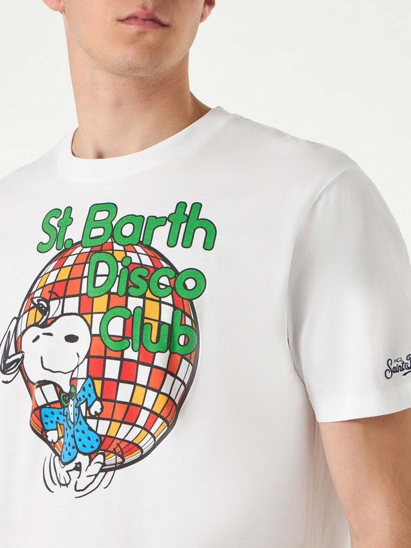 Herren-T-Shirt aus Baumwolle mit Aufdruck „St. Barth Disco Club“ und „Snoopy“ | SNOOPY – PEANUTS™ SONDEREDITION